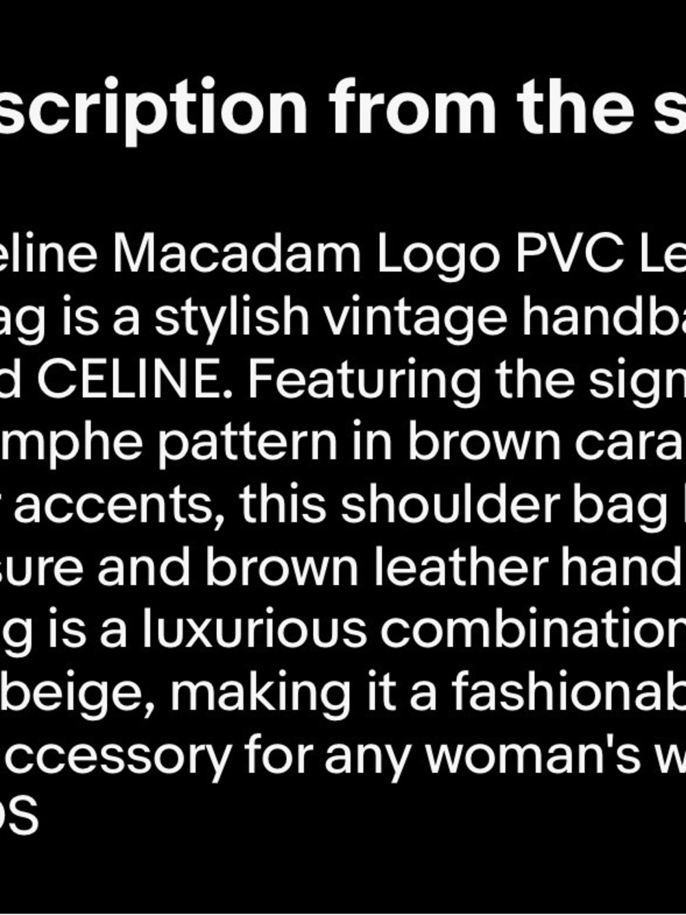Vintage Celine Macadam Logo PVC Leather Shoulder Bag - Picture 15 of 15